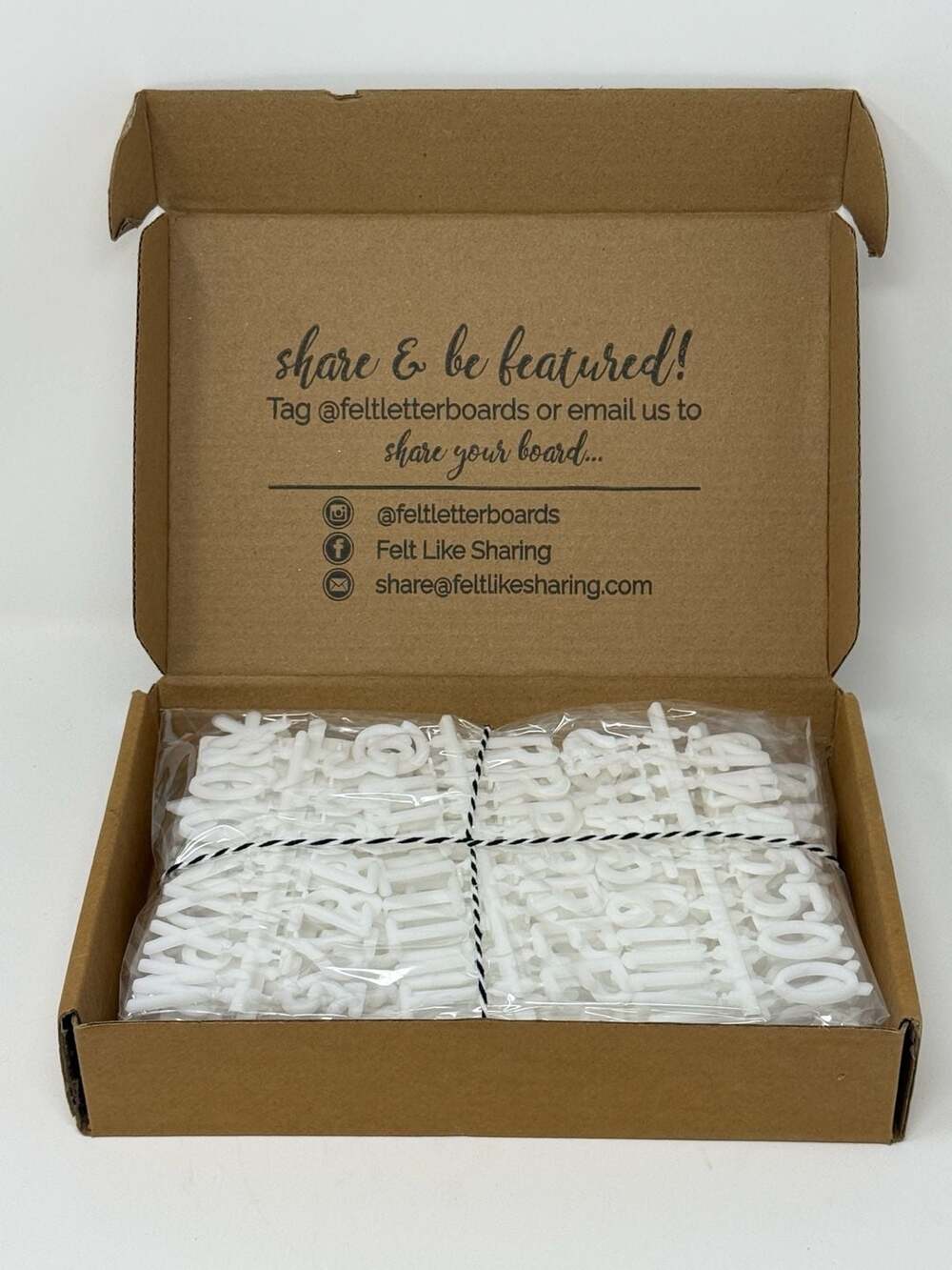 Felt Like Sharing White Plastic Replacement Letters for Letter Board